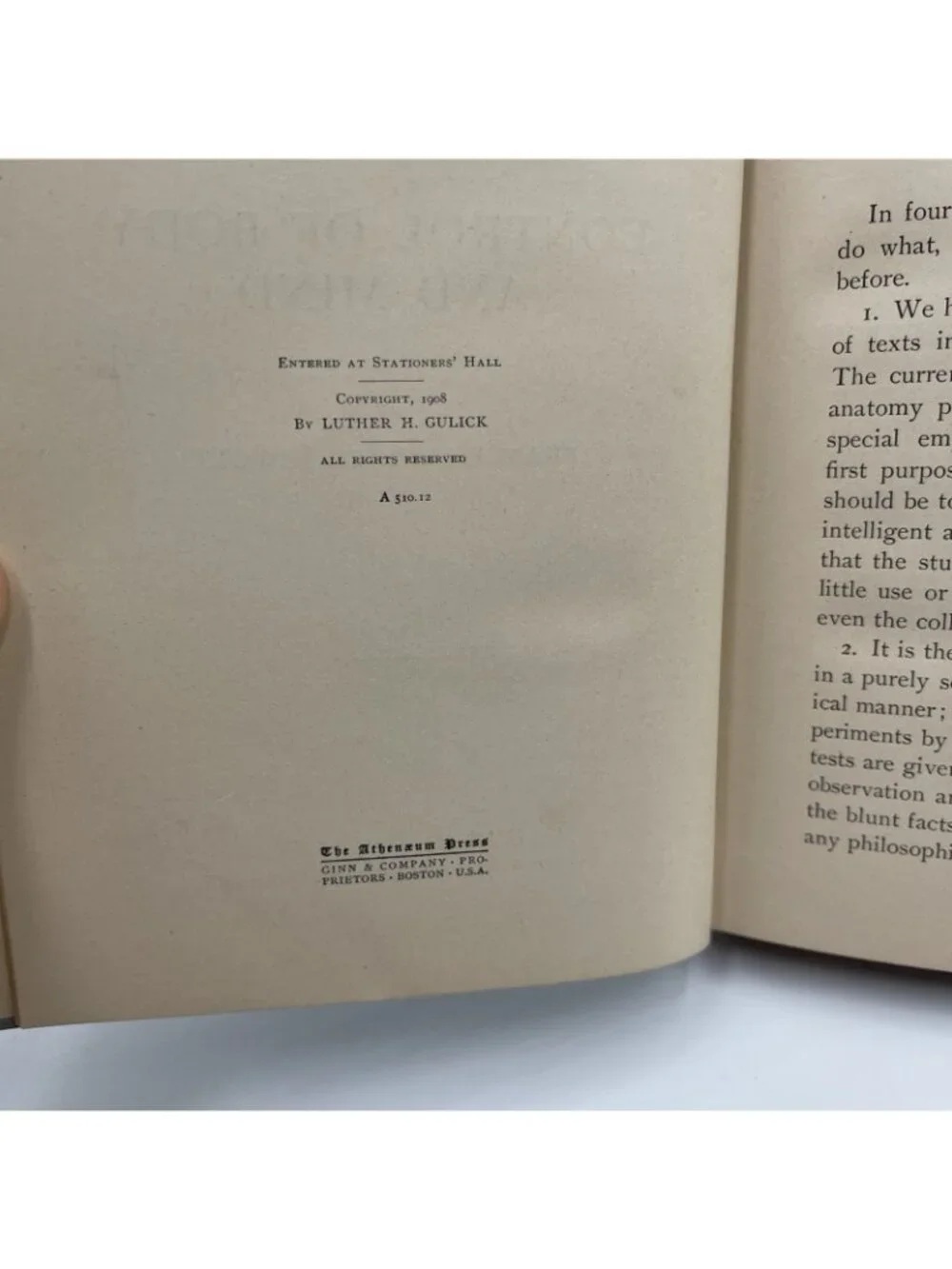 Gulick Hygiene Series Control Of Body And Mind 1908 frances Jewett Hardcover